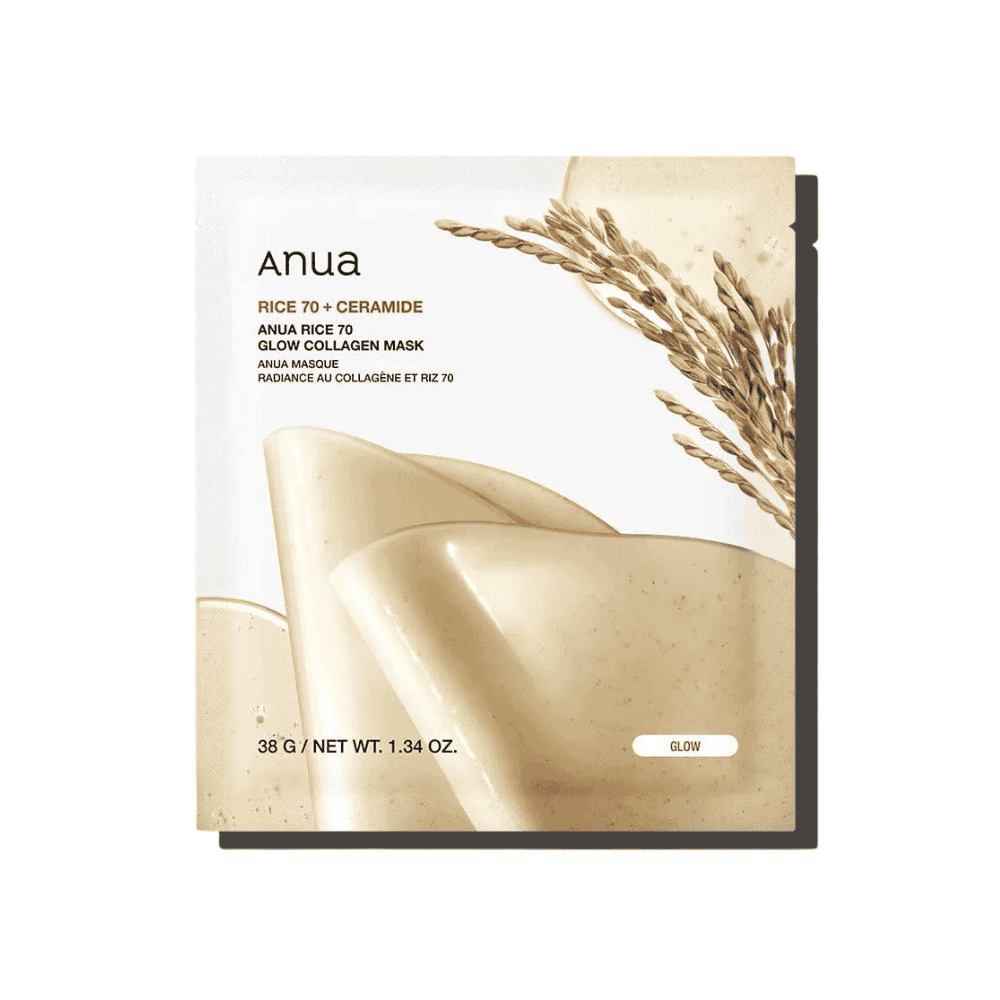 ANUA RICE 70+ CERAMIDE GLOW COLLAGEN MASK 38G